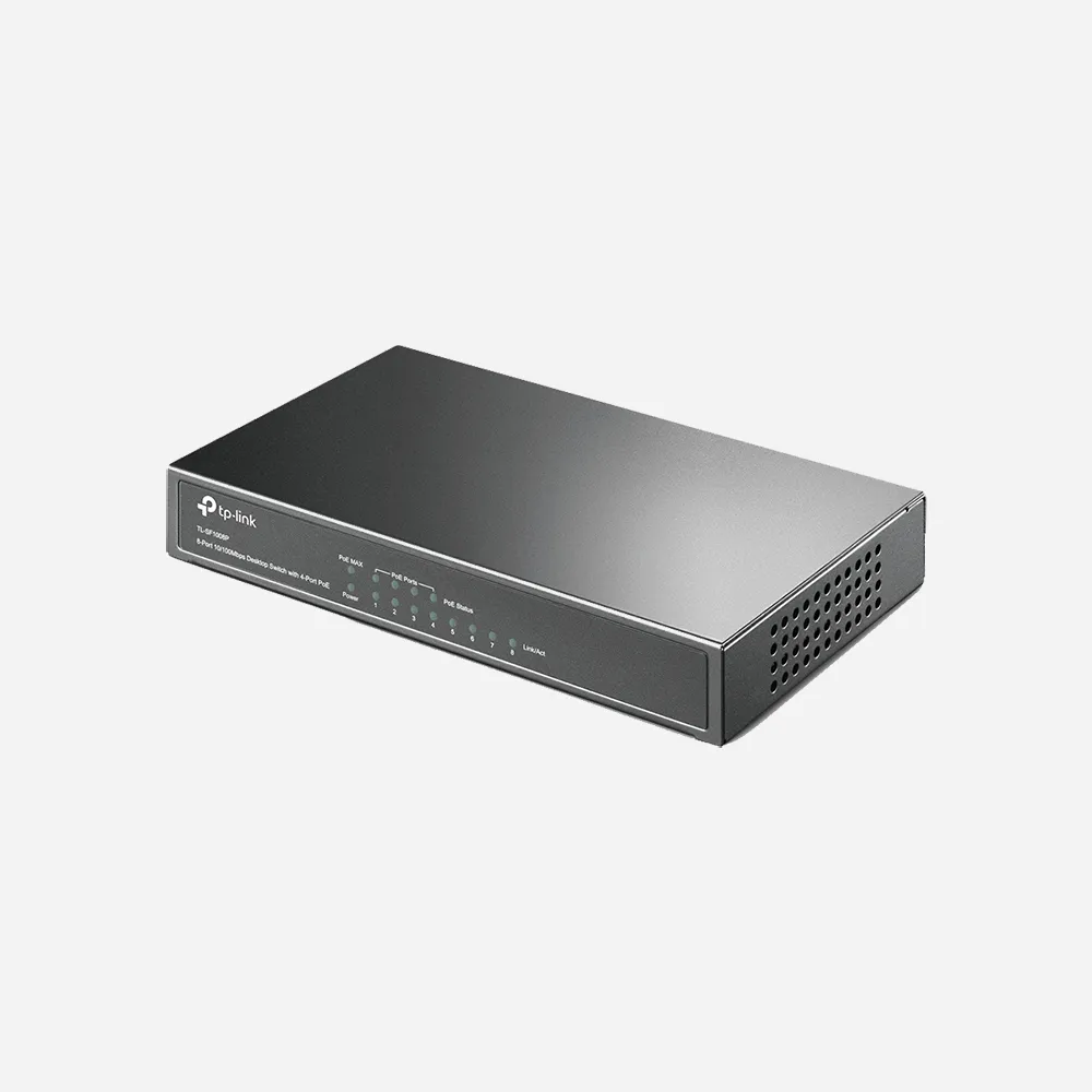 TP-Link TL-SF1008LP 8-Port PoE+ Switch (41W) – Fast Ethernet Desktop