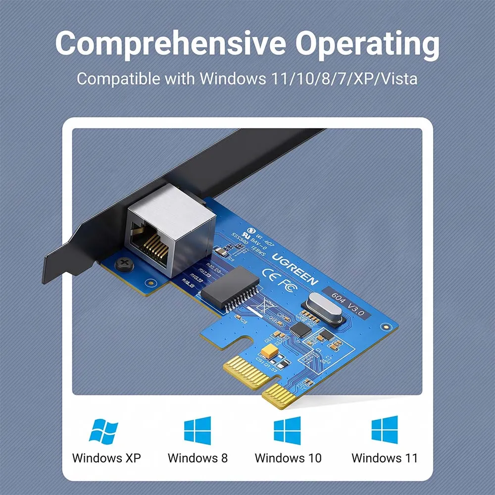 UGREEN 30771 Gigabit Ethernet PCI Express Network Card 10/100/1000Mbps