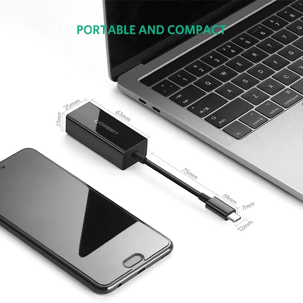 UGREEN 50307 US236 USB-C to Ethernet Adapter Black