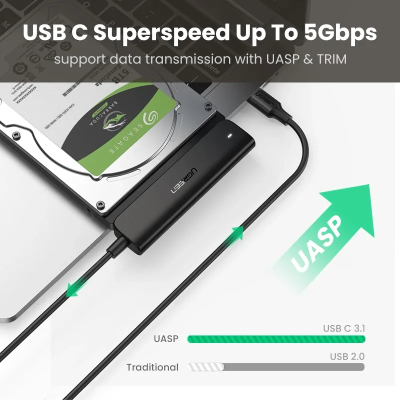 UGREEN 70610 CM321 USB-C to SATA Converter Black