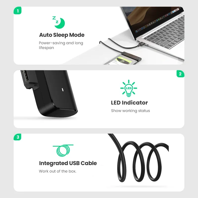 UGREEN 70610 CM321 USB-C to SATA Converter Black