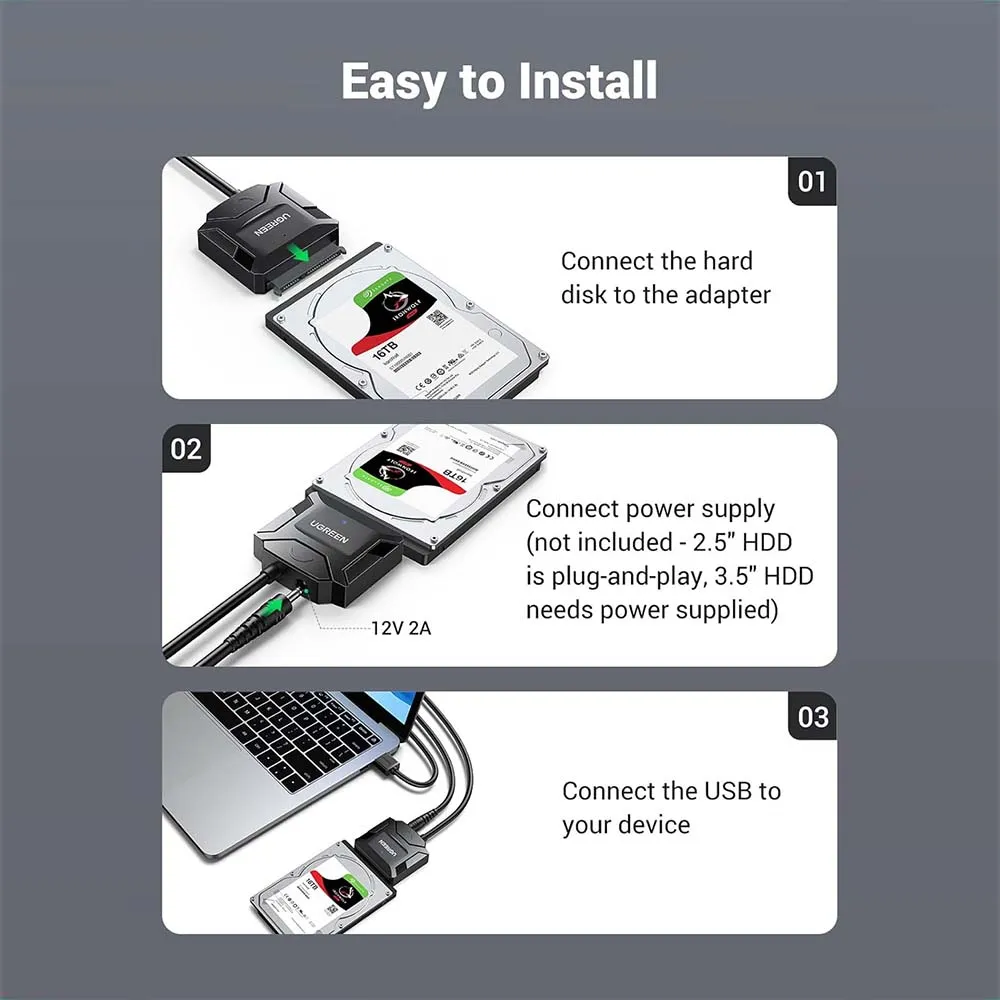 UGREEN 20611 CR108 USB to SATA HDD
