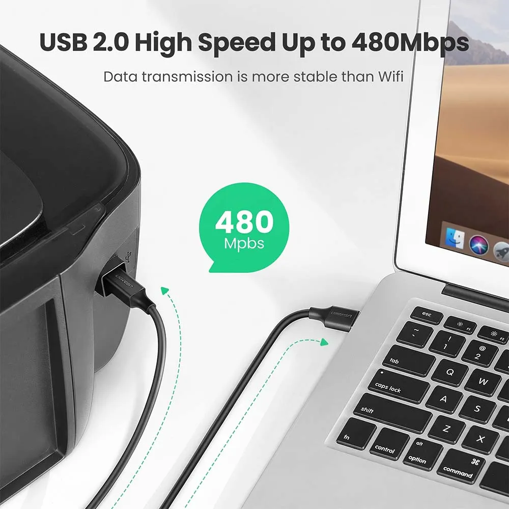 UGREEN 20846 US135 1m USB-A to USB-B Print Cable Black