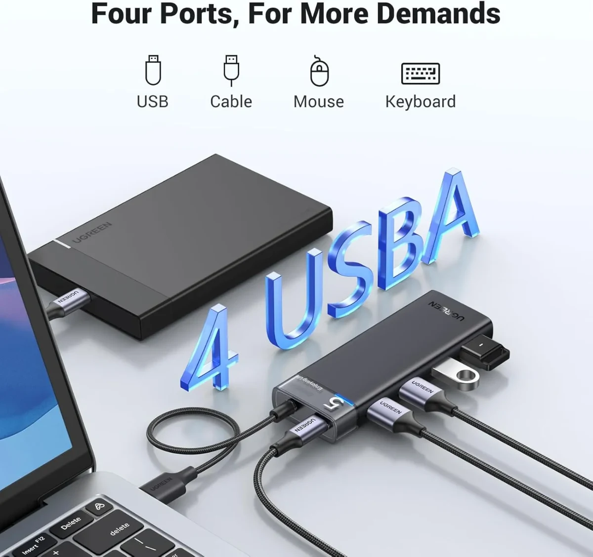 UGREEN 15548 5-in-1 USB-A 3.2 Hub Adapter