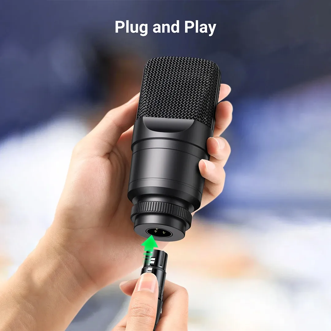 UGREEN 20712 5m XLR Cannon Male to Female Microphone Extension Audio Cable Black