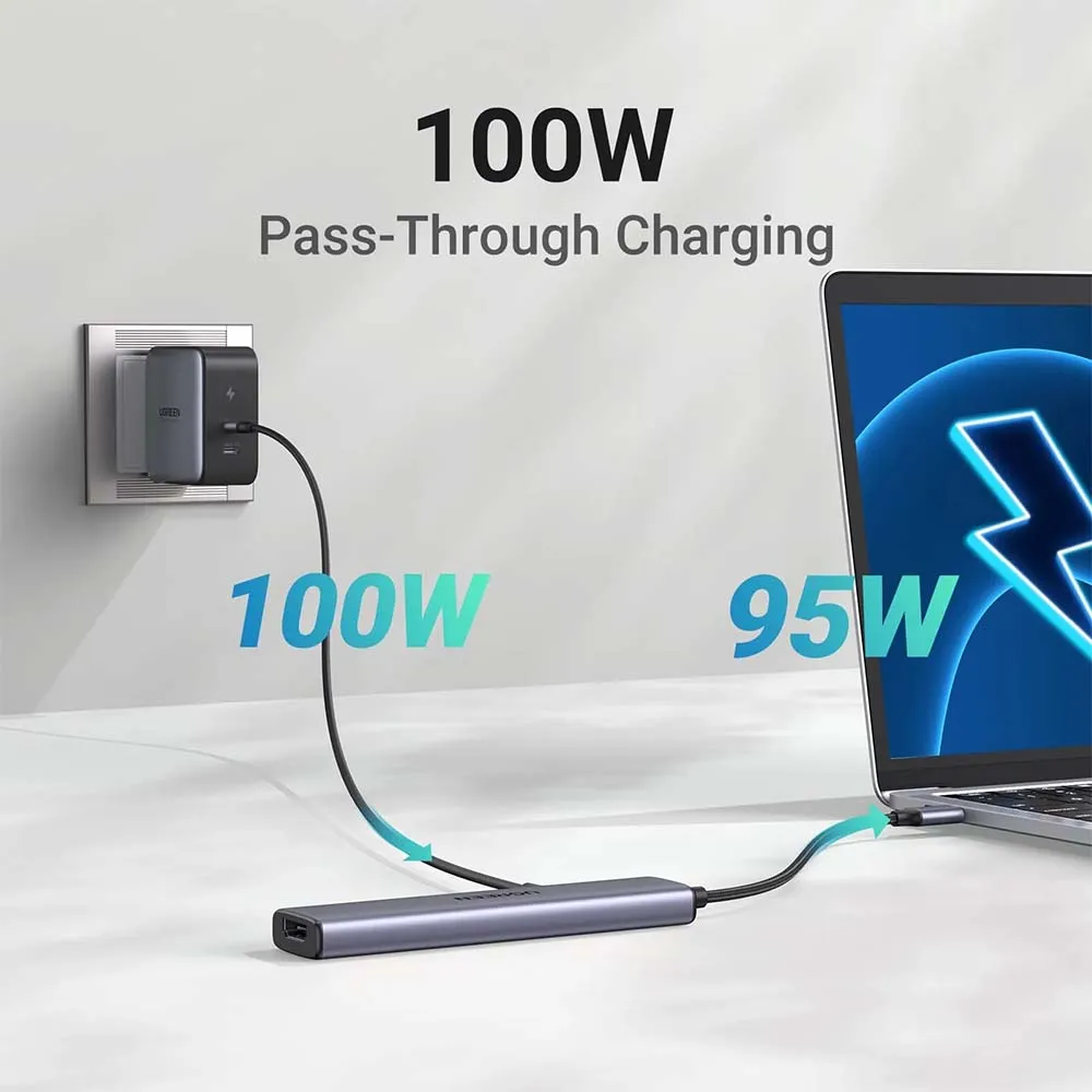 UGREEN 15495 USB-C To HDMI+1xUSB3.0 A+2xUSB2.0 A+PD-5 in 1