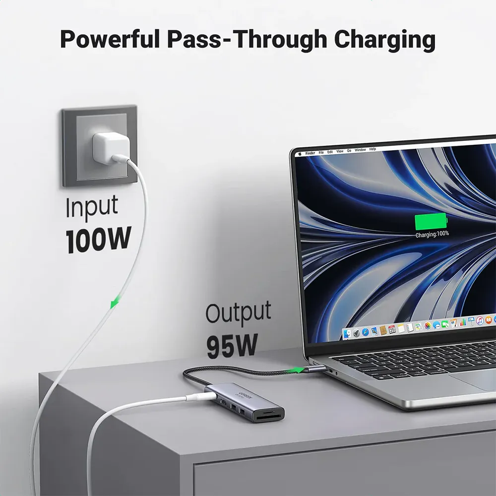 UGREEN 20956 CM511-USB-C-MLT Adapter-6 in 1