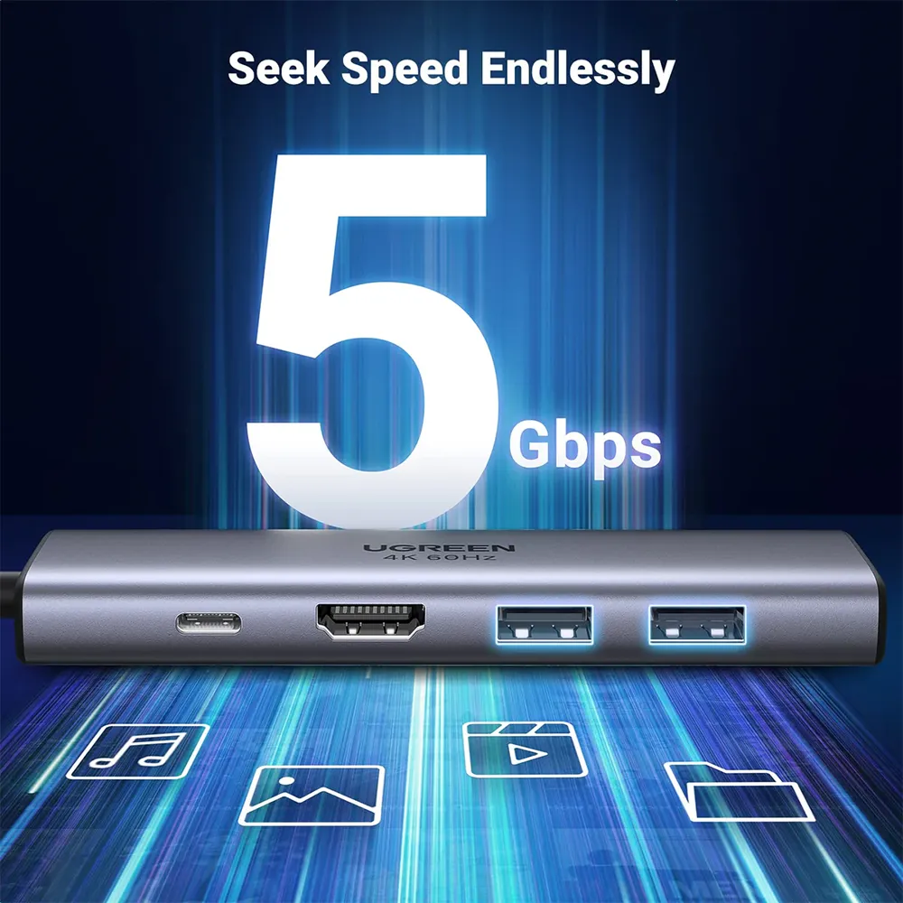 UGREEN 20956 CM511-USB-C-MLT Adapter-6 in 1