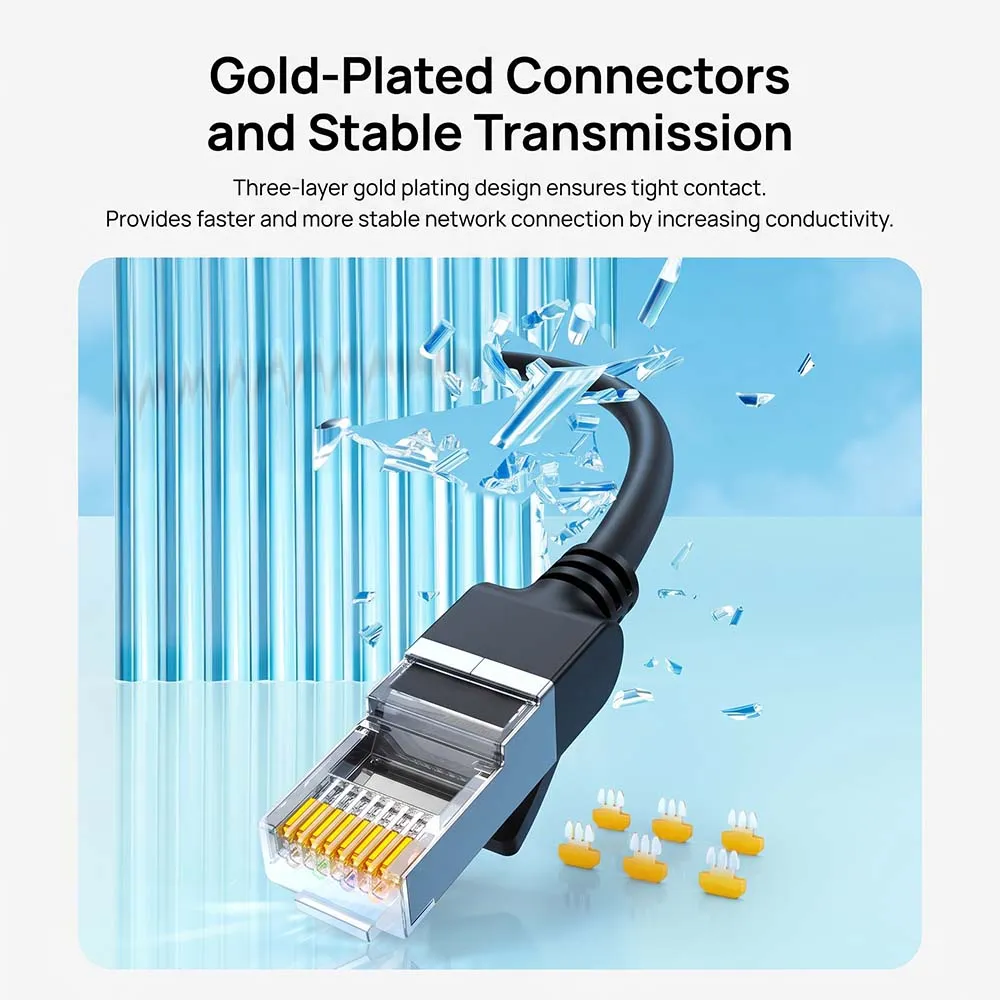 UGREEN NW101 50196 Cat 6 U/UTP 10m Pure Copper Ethernet Cable Black