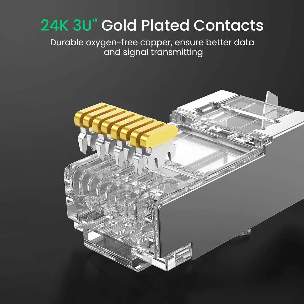 UGREEN 70316 Cat6A Shielded RJ45 Connector 10 Pack Gigabit