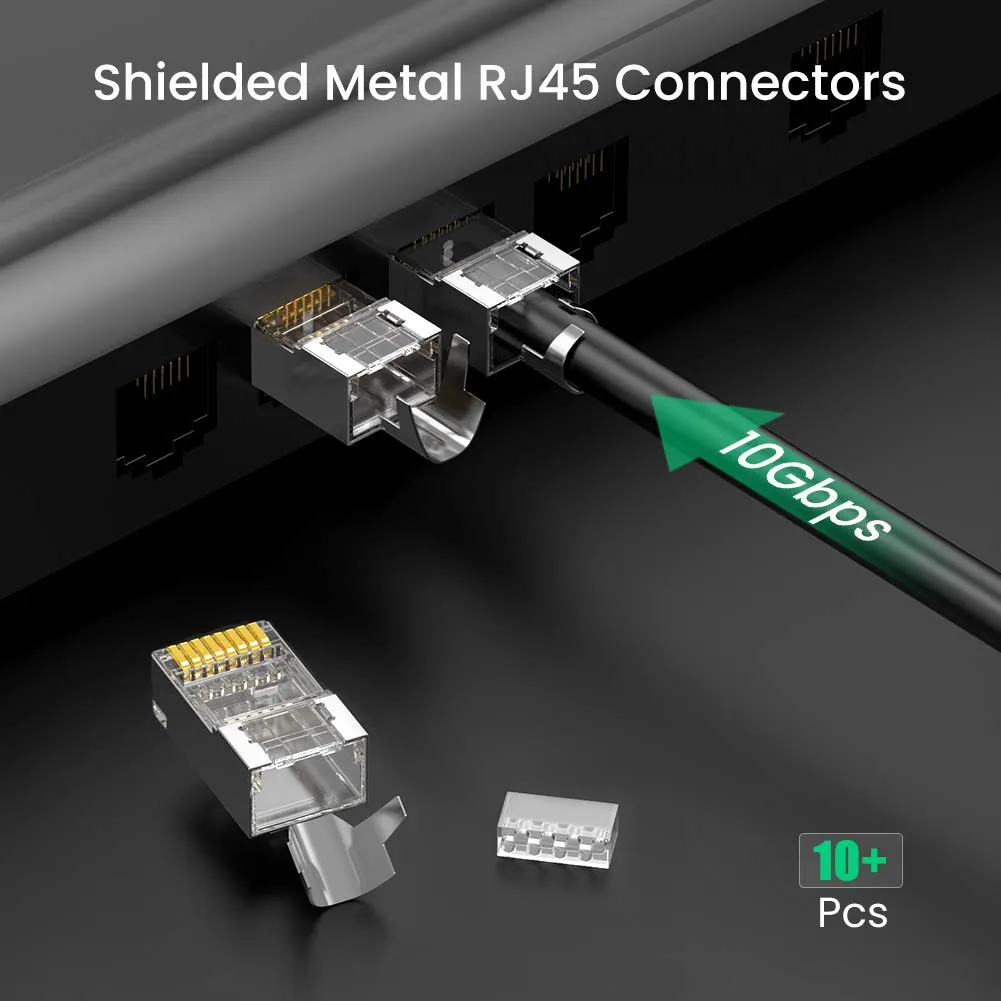 UGREEN 70316 Cat6A Shielded RJ45 Connector 10 Pack Gigabit