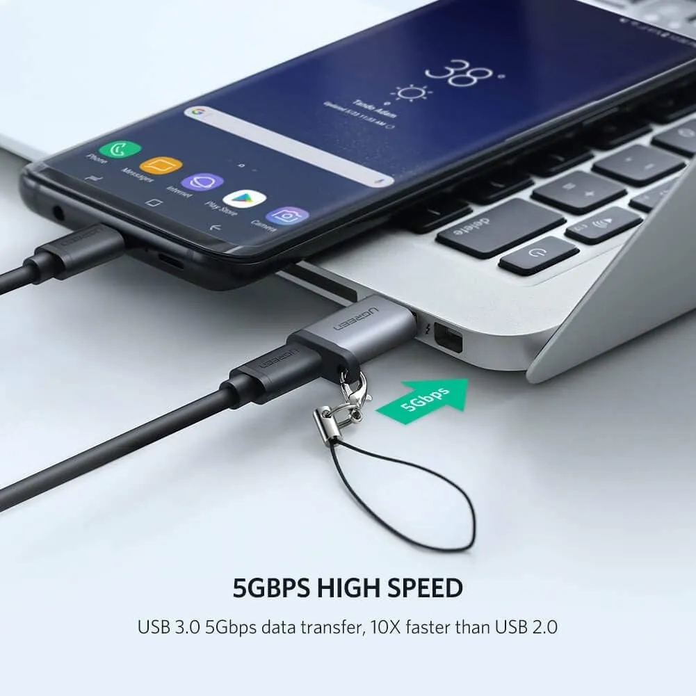 UGREEN 50533 USB 3.0 A to USB-C M/F Adpater Gray