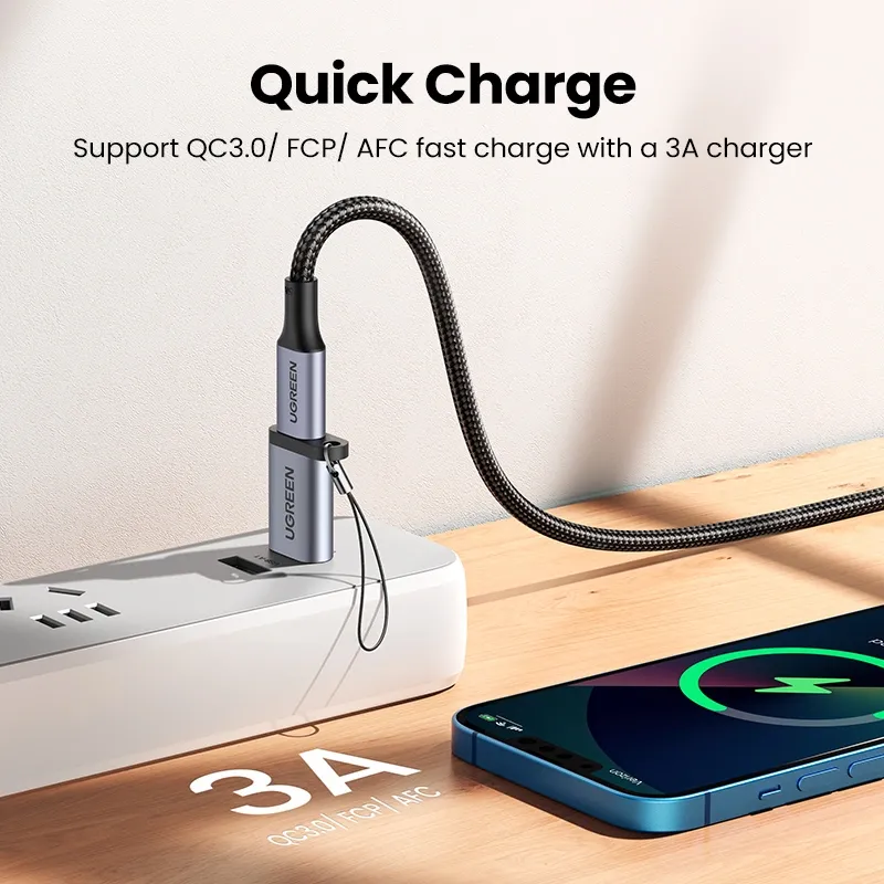 UGREEN 50533 USB 3.0 A to USB-C M/F Adpater Gray