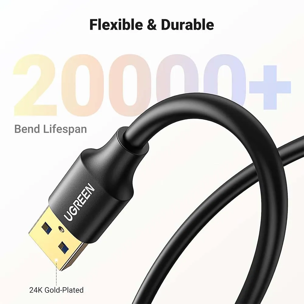 UGREEN 30127 USB-A 3.0 Extension Male Cable Black 3m