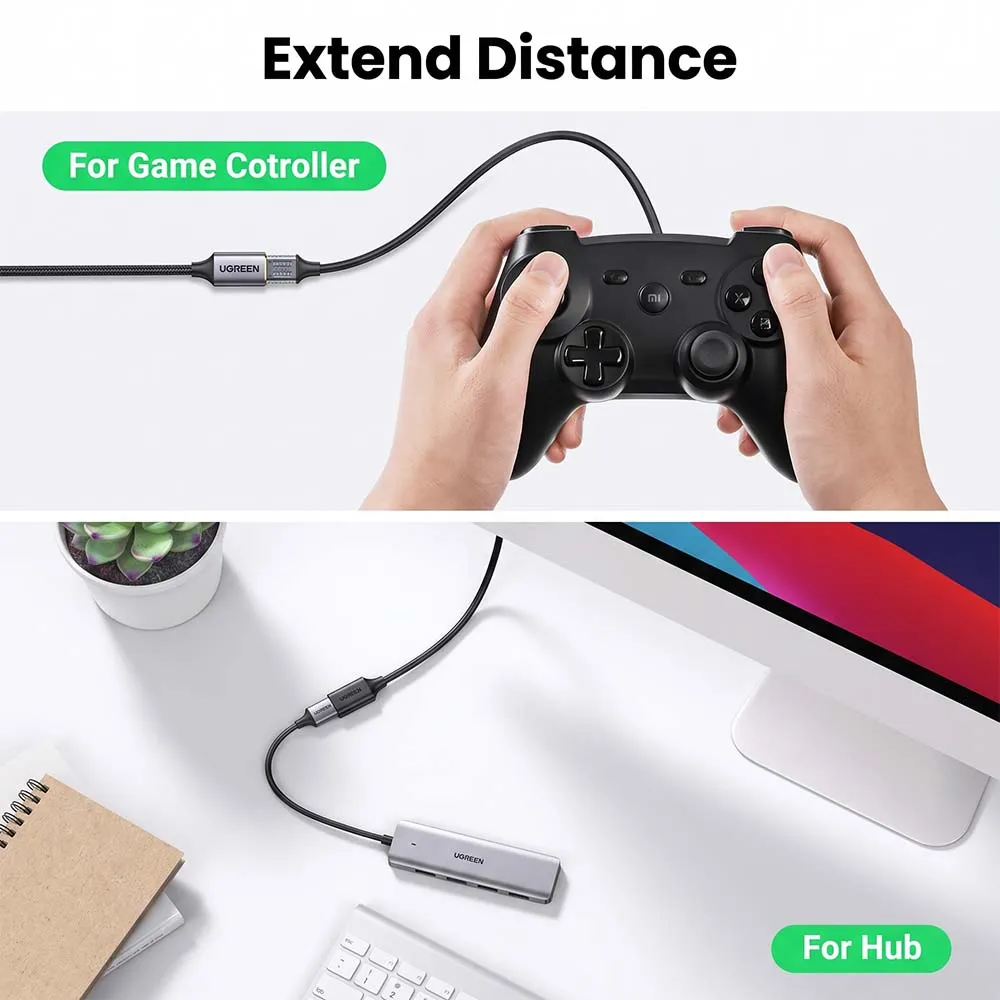 UGREEN 90722 USB-A 3.0 Male to USB-A Female 5m Extension Cable