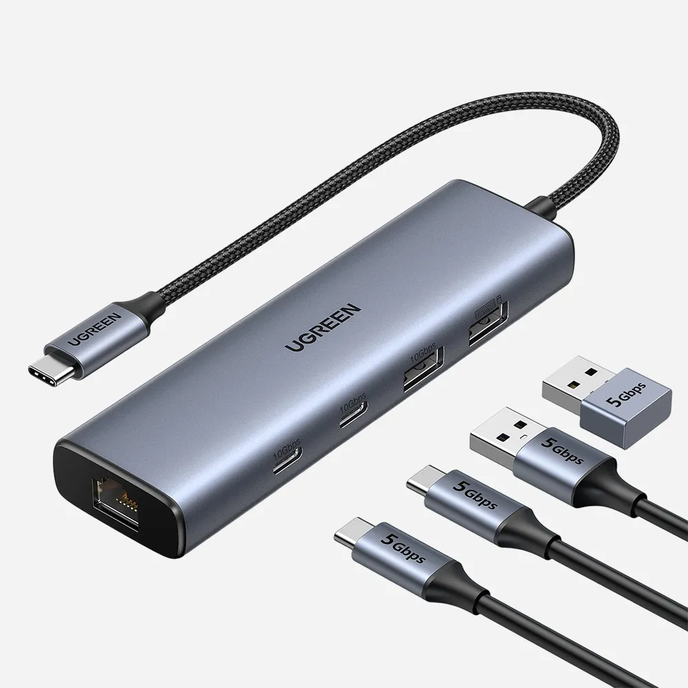 UGREEN 45320 CM512 6-in-1 USB-C 10Gbps Hub Space Grey