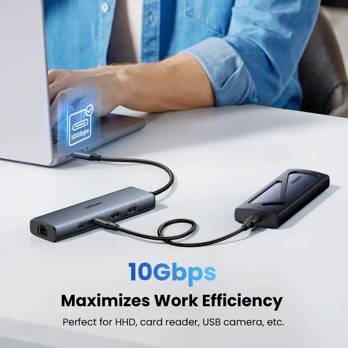 UGREEN 45320 CM512 6-in-1 USB-C 10Gbps Hub Space Grey