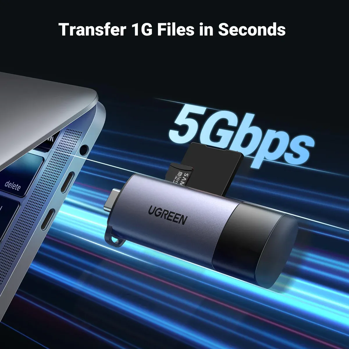 UGREEN 50706 USB-C TF + SD Card Reader with USB Power
