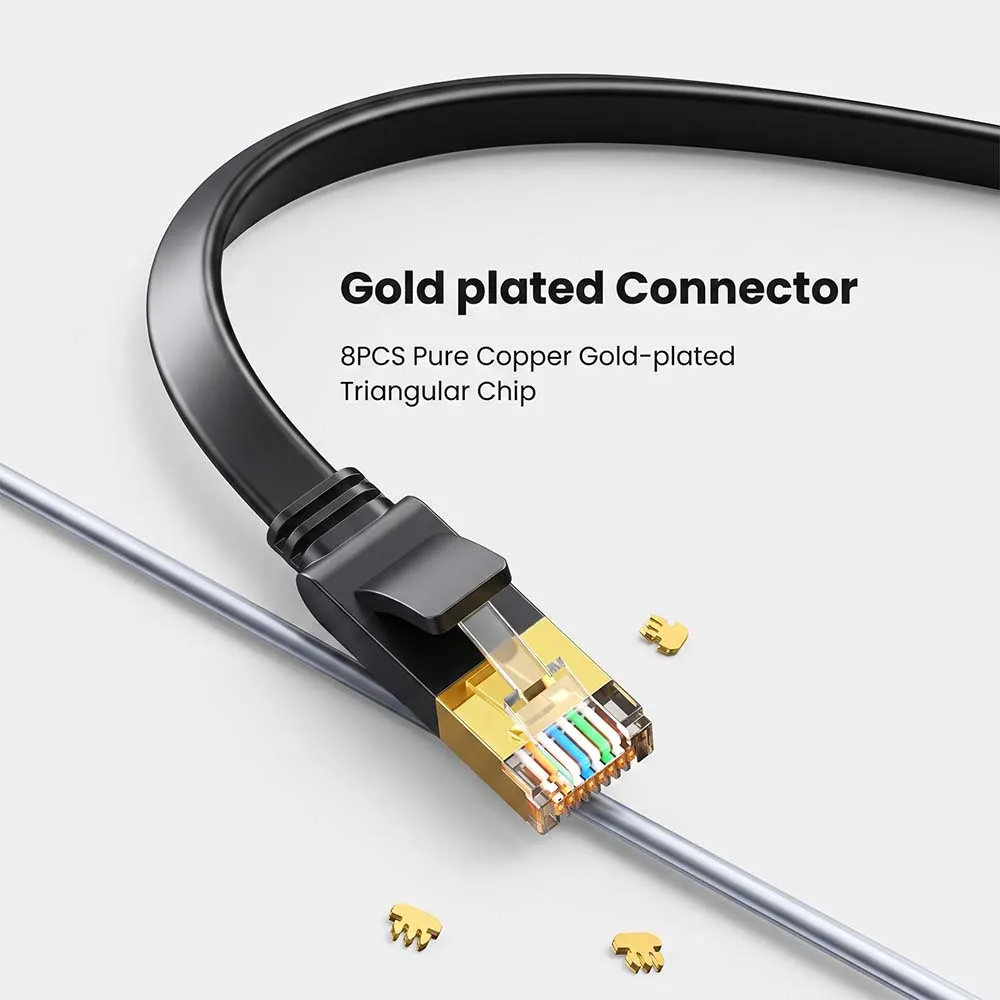 UGREEN 11276 Cat7 U/FTP 1.5m Ethernet Flat Cable Black
