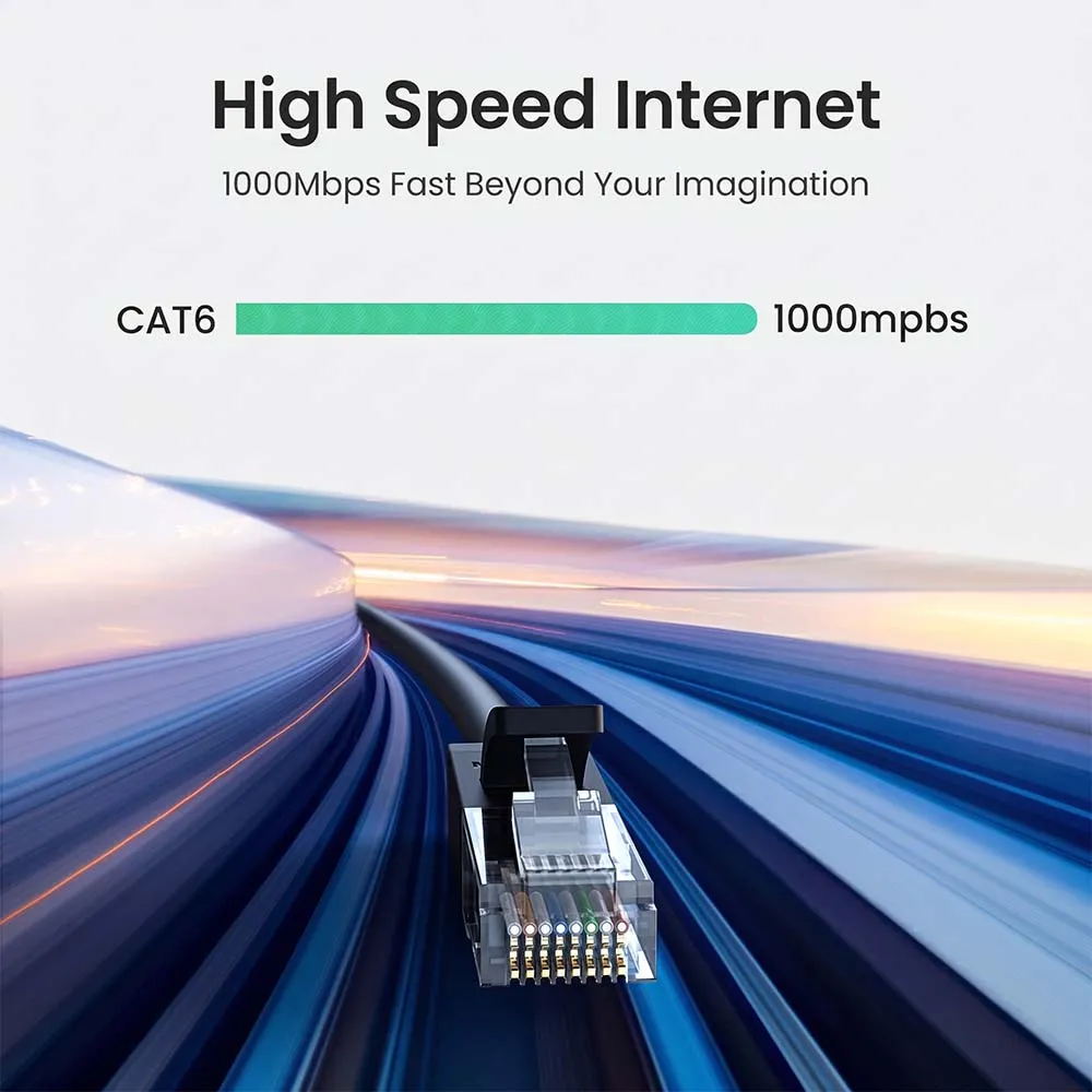 UGREEN 20170 Cat6 U/UTP 50m Ethernet Cable Black