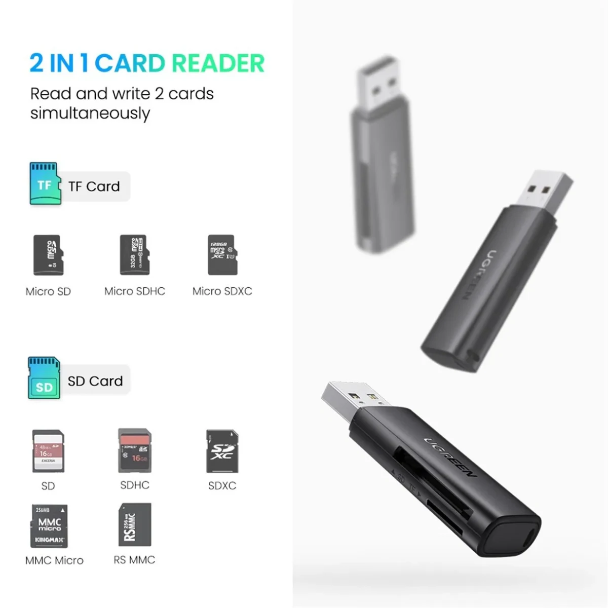 UGREEN 60722 USB3.0 Multifunction Card Reader