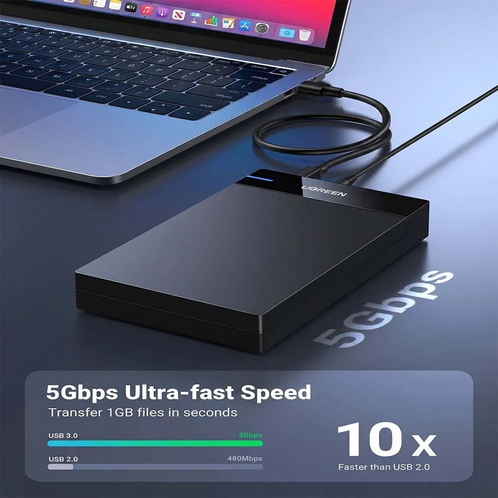 UGREEN 50422 USB 3.0 SATA Hard Drive Enclosure for 2.5" & 3.5" HDD/SSD