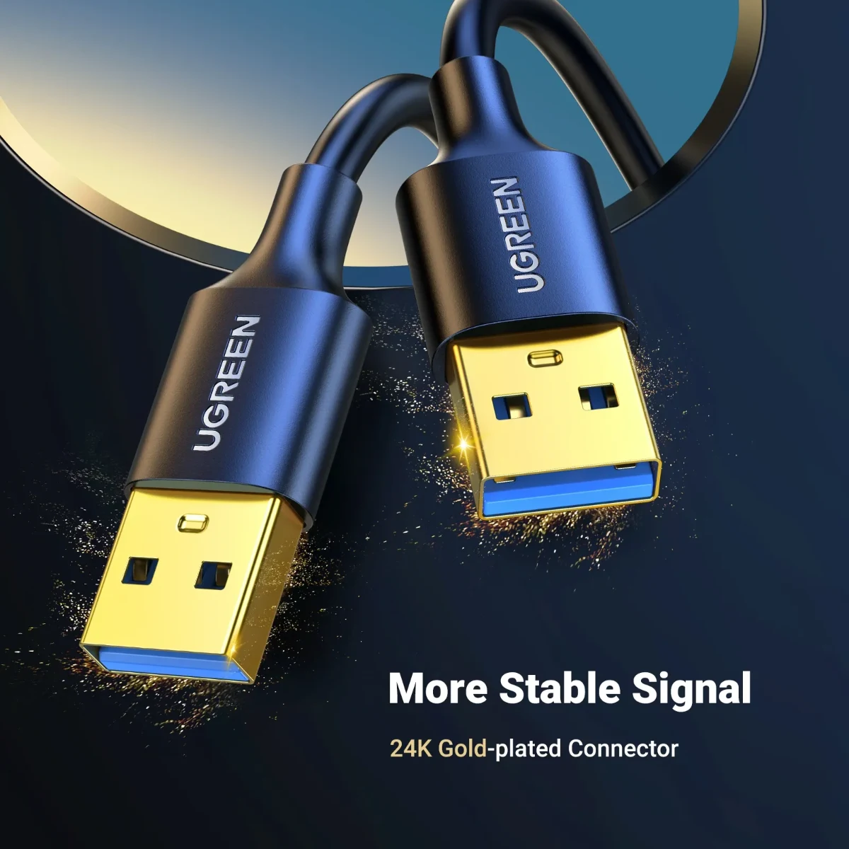 UGREEN 10371 2m USB-A 3.0 Male to USB-A 3.0 Male Cable Black