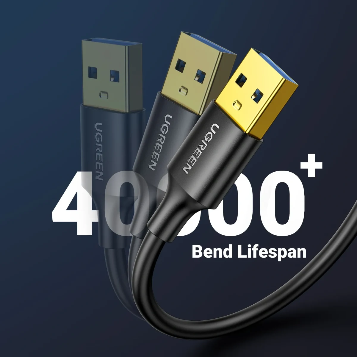UGREEN 10371 2m USB-A 3.0 Male to USB-A 3.0 Male Cable Black
