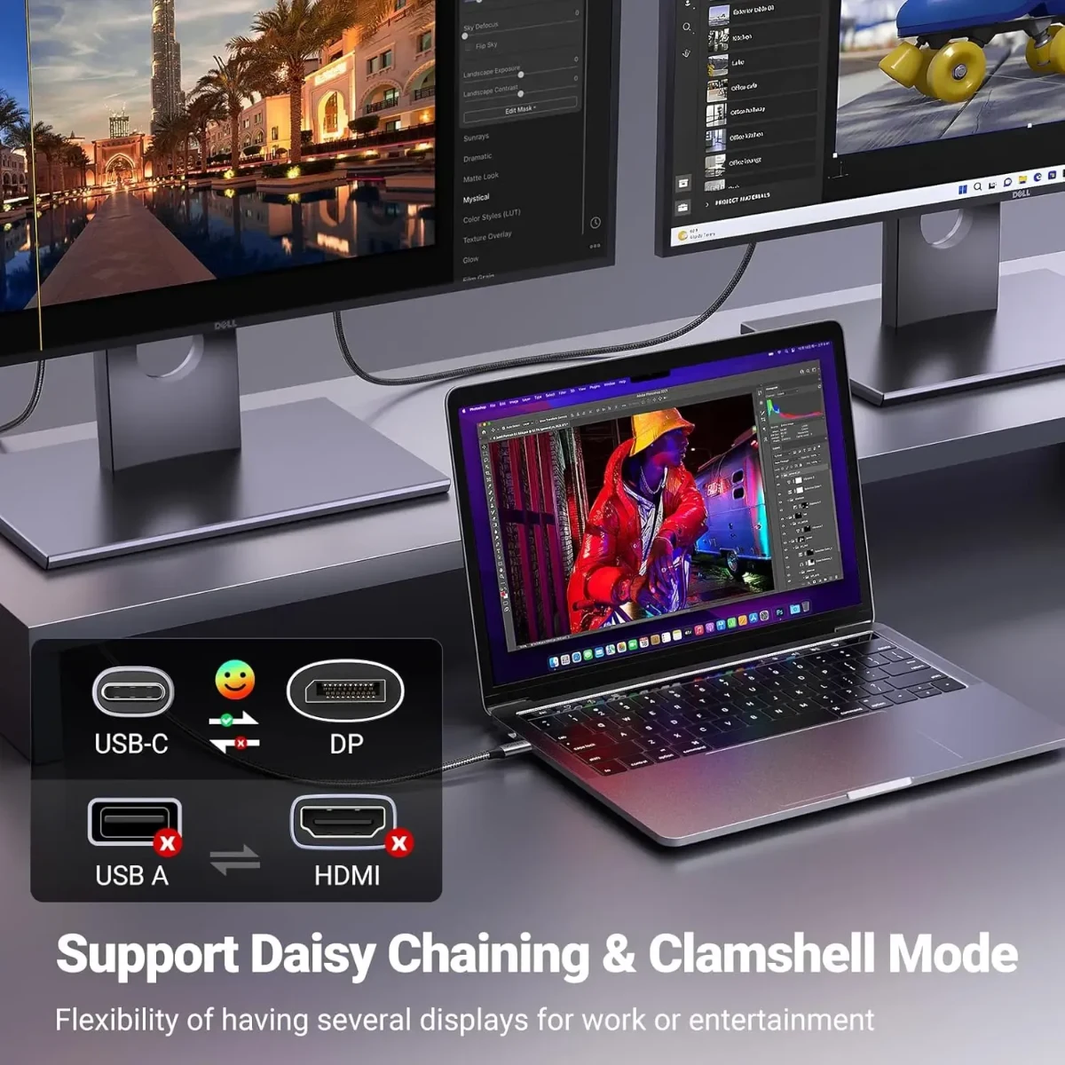 UGREEN 25157 USB-C to Display Port 1m Cable Gray