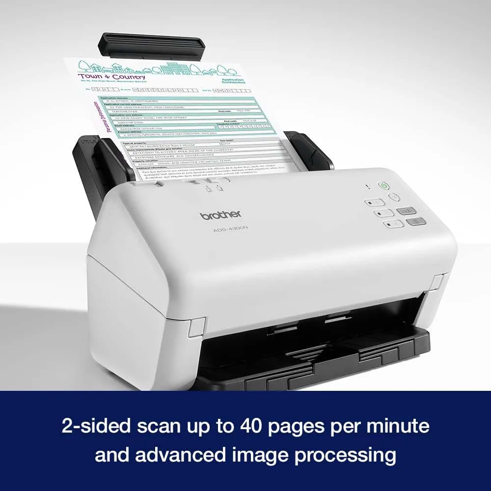 Brother ADS-4300N High Speed Network Document Scanner for Office USB Ethernet