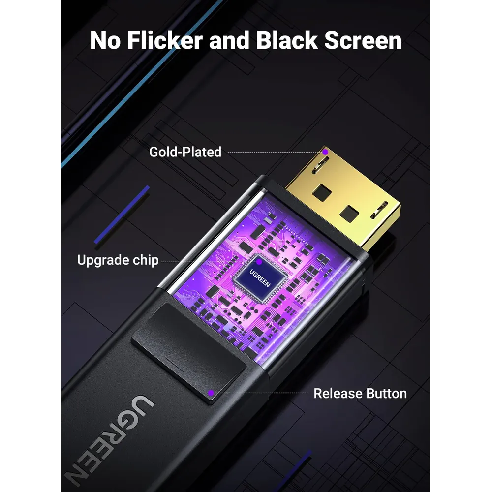 UGREEN 10204 Display Male to HDMI 4K 30Hz 5m Black