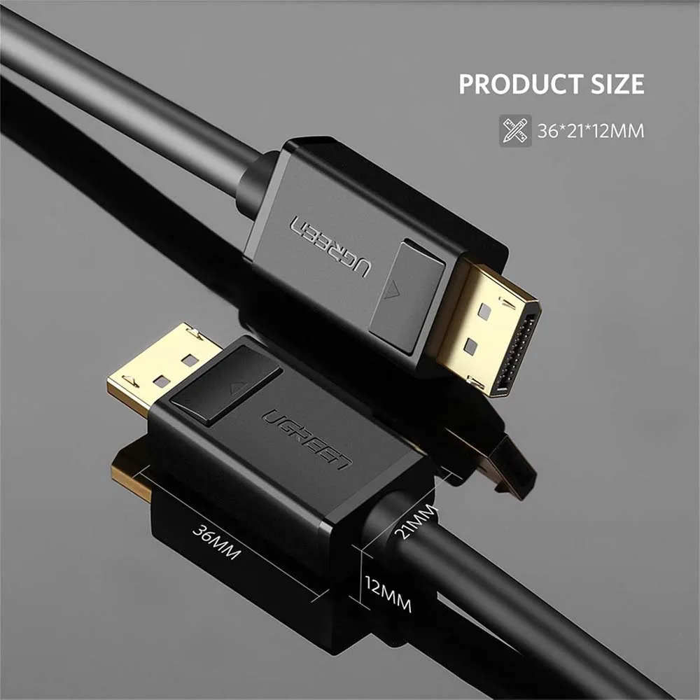 UGREEN 10213 DP Male to Male 4K 60Hz-2K 144Hz 5m Black
