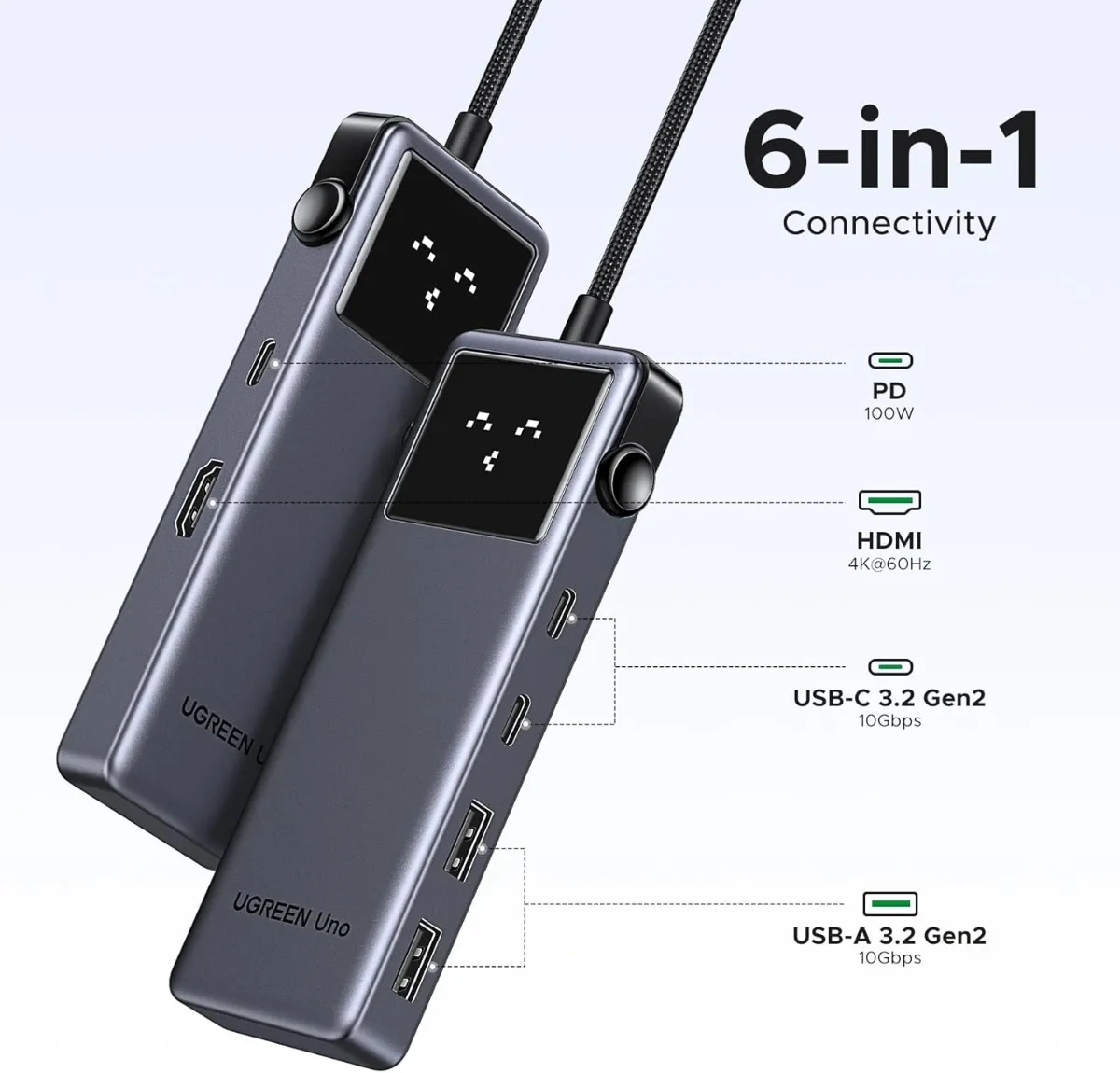 UGREEN 35998 USB-C to HDMI 4K*2K@60Hz PD 100W 6 in1