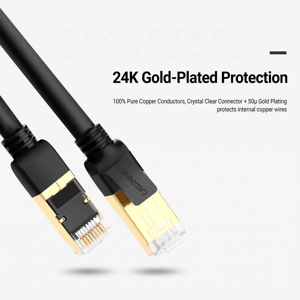 UGREEN 11229 Cat7 F/FTP 0.5m Ethernet Cable Black
