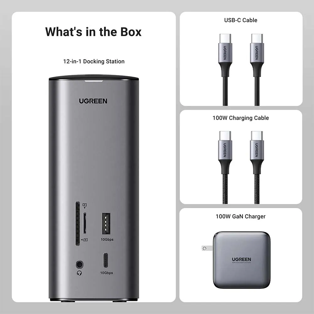 UGREEN 90325 Revodok Pro 312 Triple Display 12-in-1 USB-C 8K Universal Docking Station