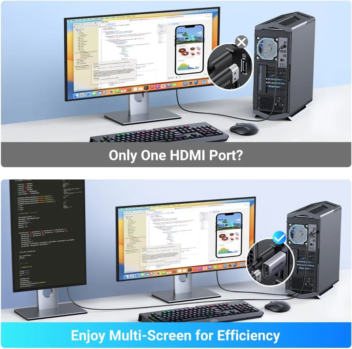 UGREEN 55935 Display Port To HDMI 4K 30Hz Adapter