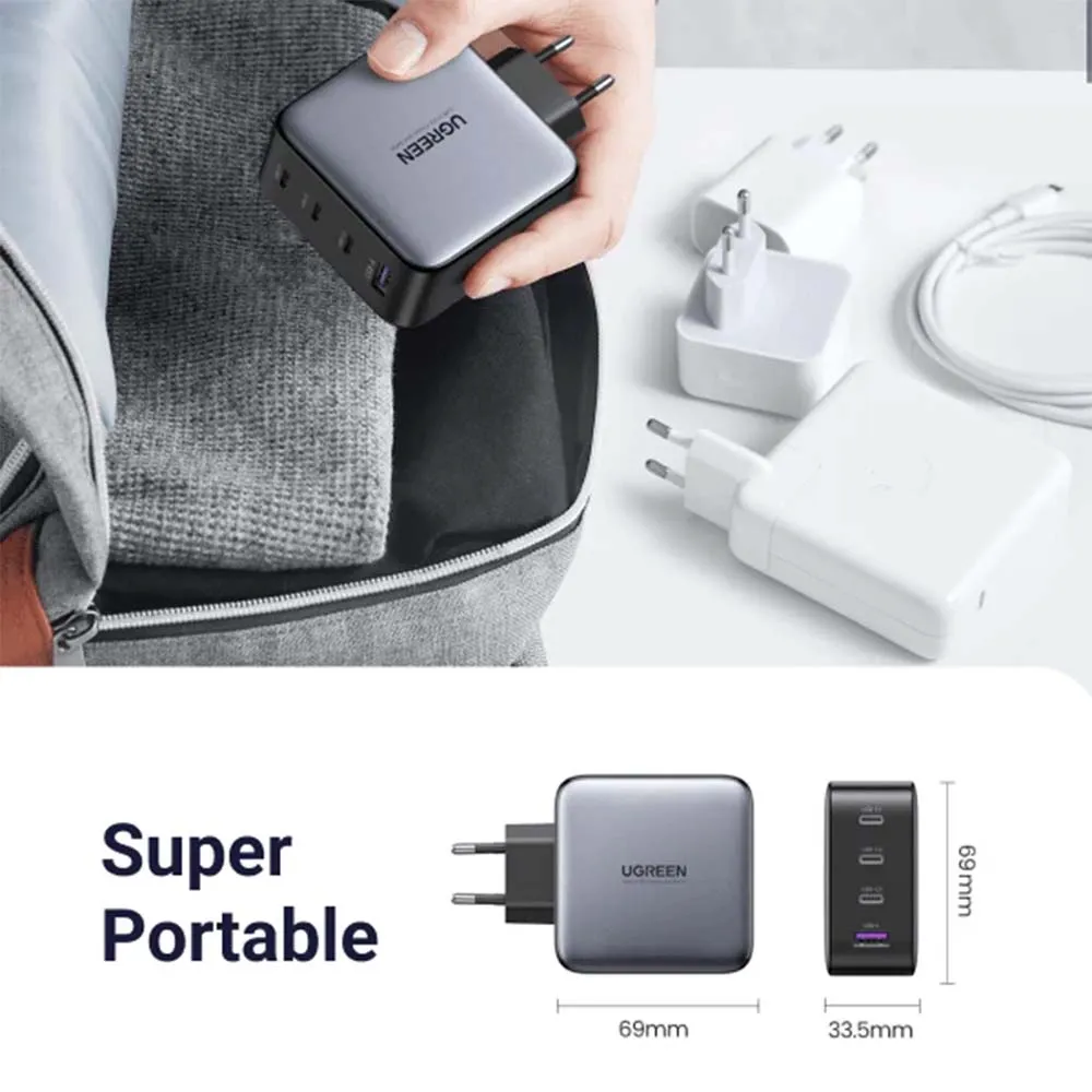 UGREEN 40747 Nexode CD226 100W GaN Fast Wall Charger with Power Delivery 3x USB-C 1x USB-A