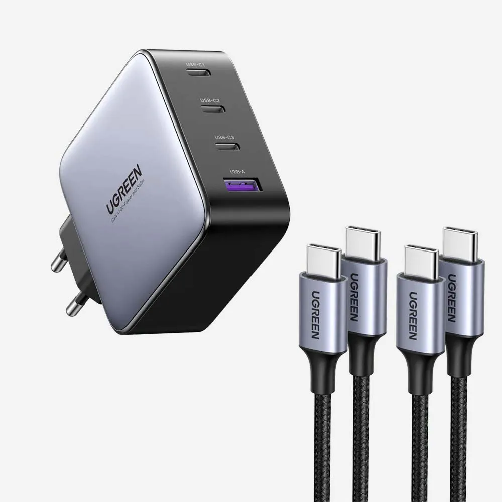 UGREEN 40747 Nexode CD226 100W GaN Fast Wall Charger with Power Delivery 3x USB-C 1x USB-A