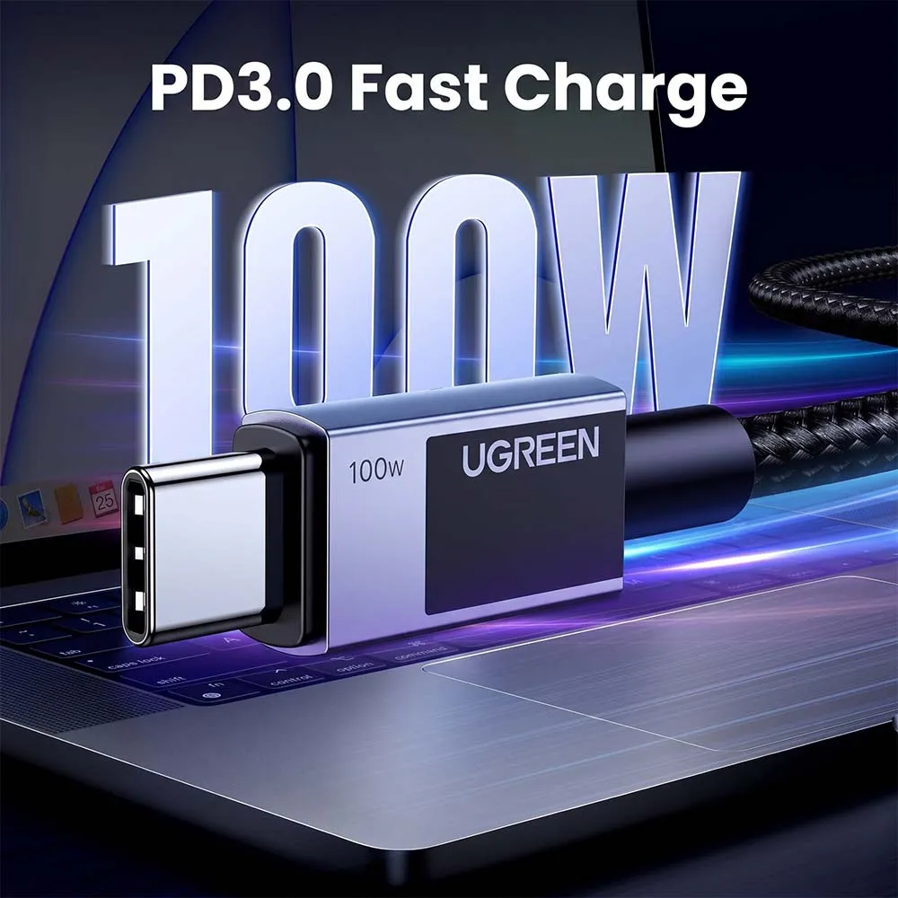 UGREEN 45064 L512 2m USB-C to USB-C Braided Cable 100W Gray