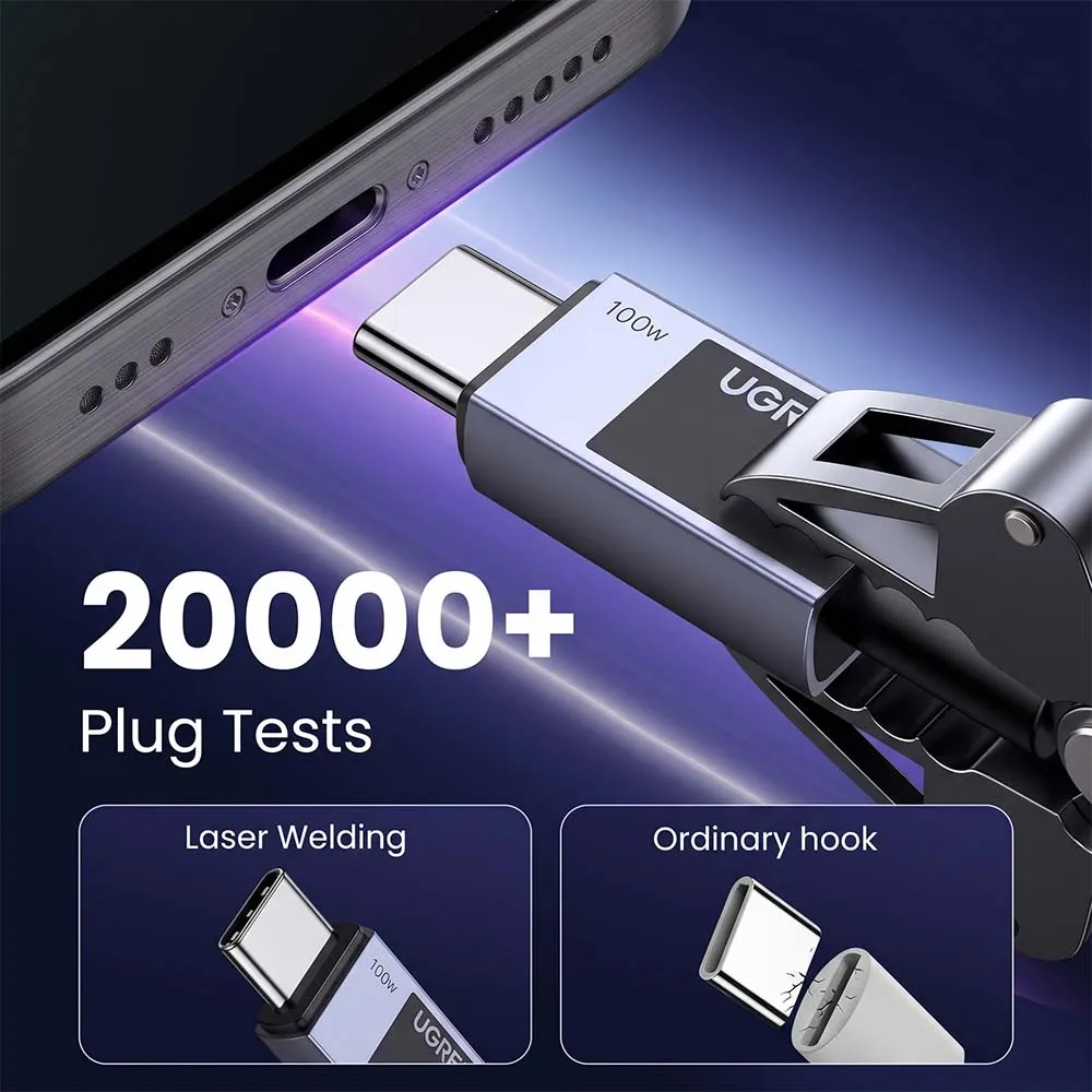 UGREEN 45064 L512 2m USB-C to USB-C Braided Cable 100W Gray