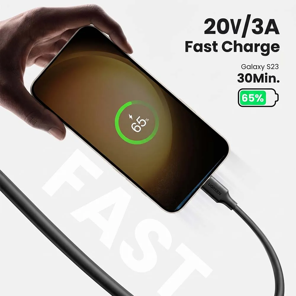 UGREEN 10306 2m USB-C to USB-C Cable 60W Black