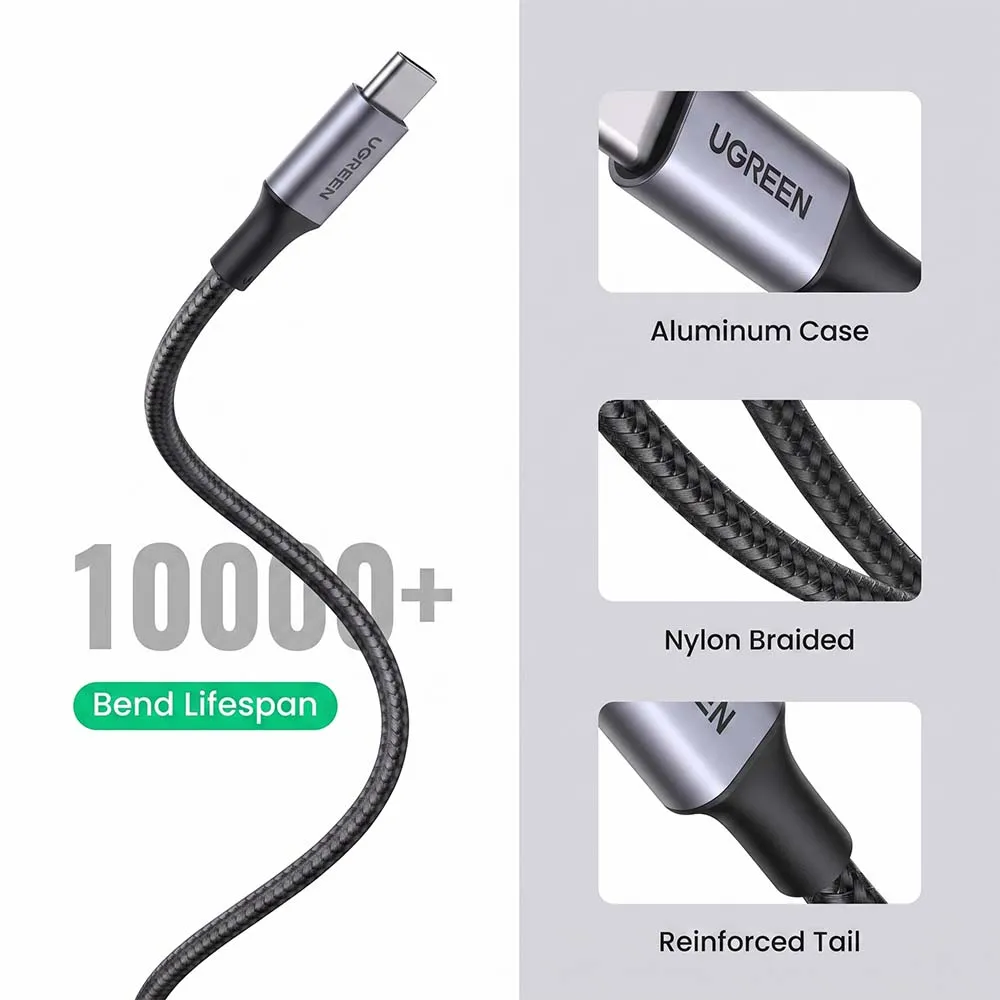 UGREEN 60408 3m USB-A to USB-C Aluminum Braided Cable Black