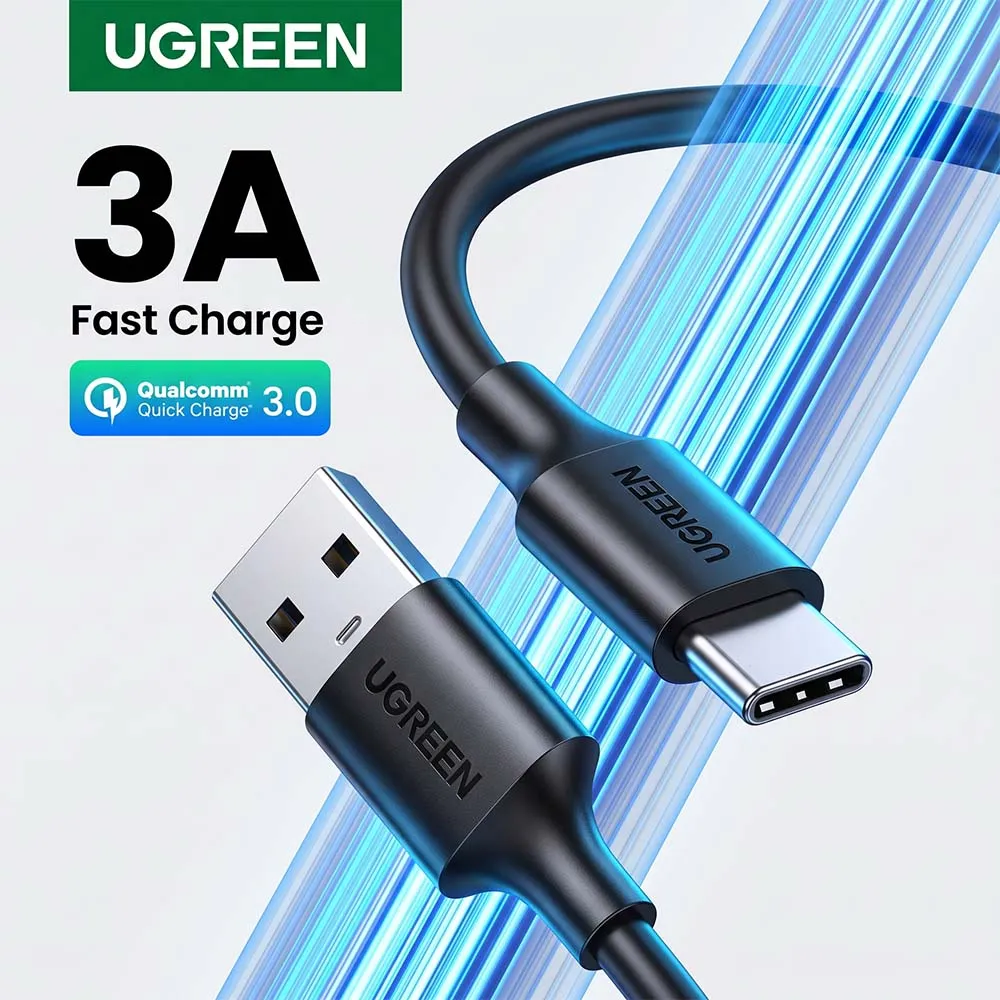UGREEN 60118 2m USB-A to USB-C Nickel Plating Cable Black