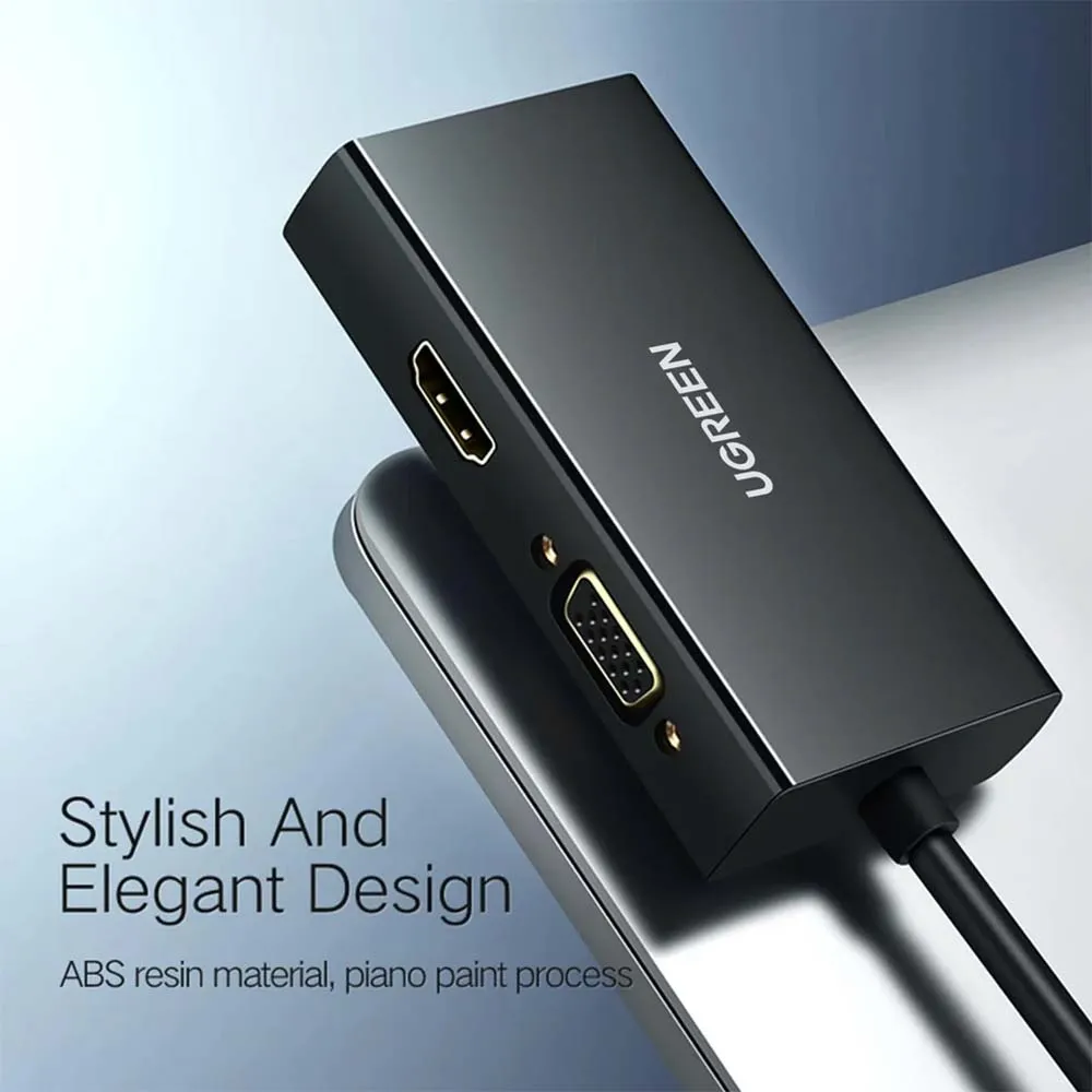 UGREEN 20418 Mini DP to HDMI VGA DVI Converter Black