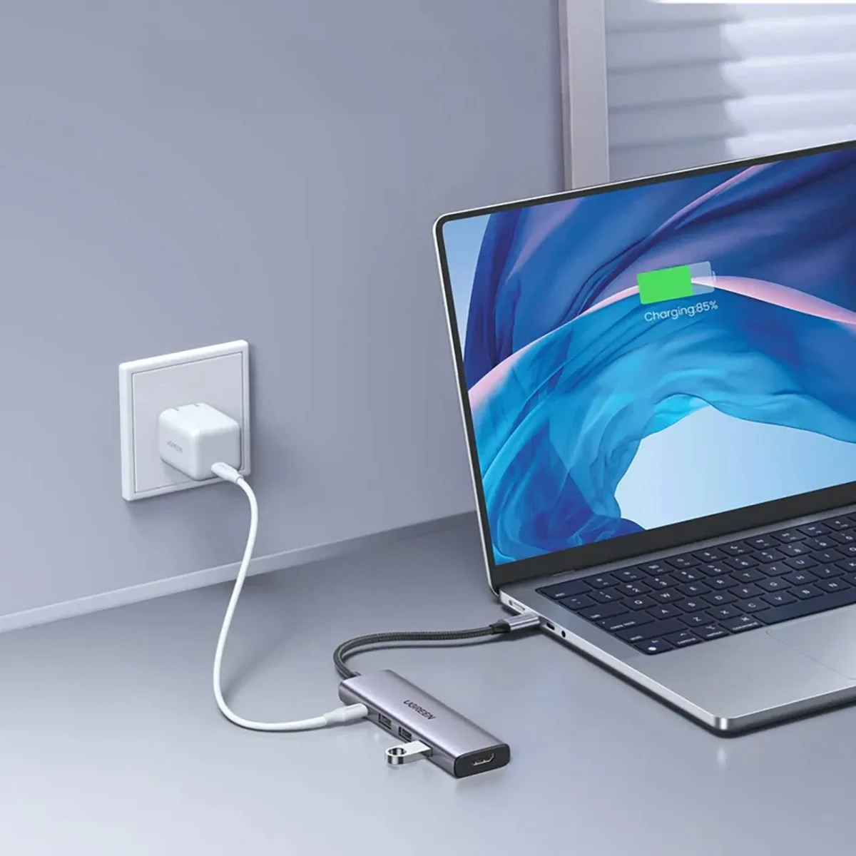 UGREEN 15596 USB-C to HDMI+3*USB 3.0 A+PD Power 5 in 1