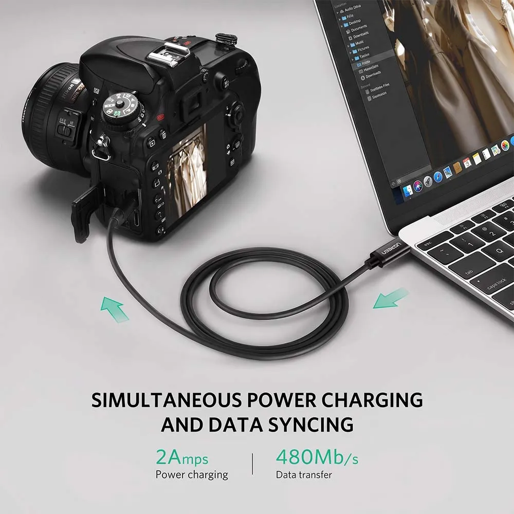 UGREEN 50445 USB-C Male to Mini USB Male 1m Cable Black