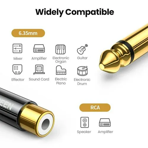UGREEN 80731 6.35mm Male to RCA Female Adapter