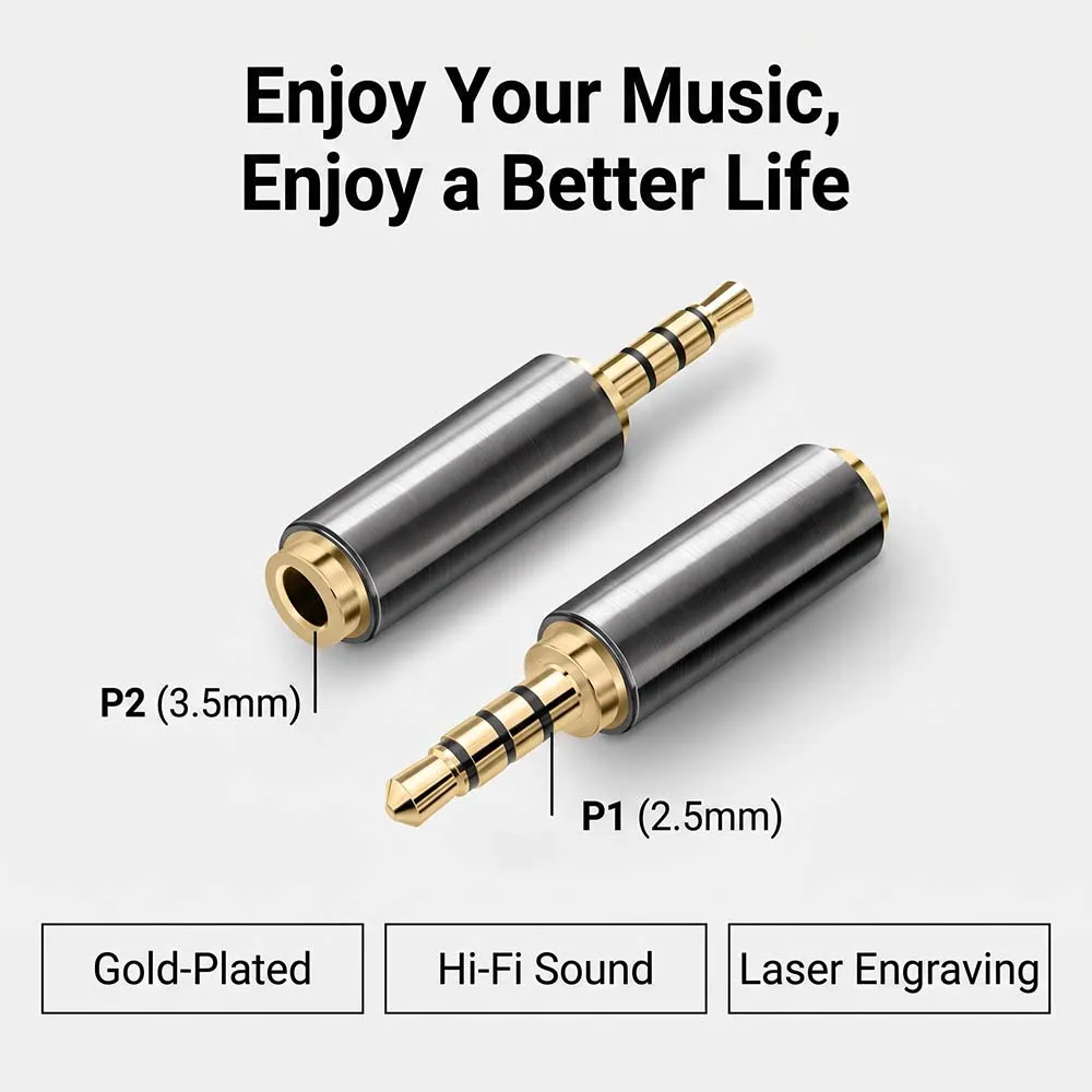UGREEN 20501 2.5mm Male to 3.5mm Female Adapter