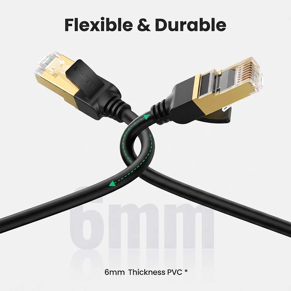 UGREEN 11270 NW107 Cat 7 F/FTP 3m Ethernet Cable Black
