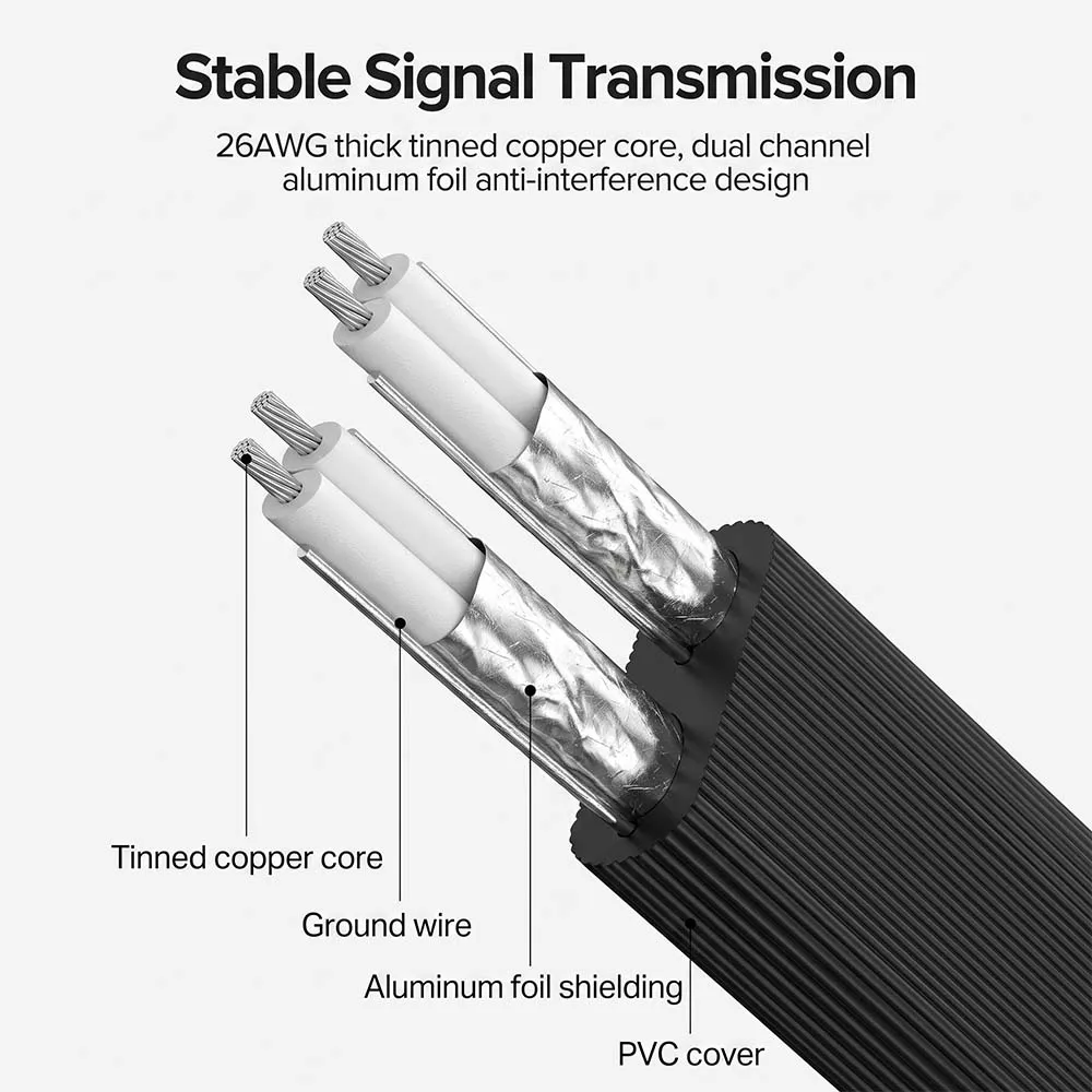 UGREEN 30797 US217 Angled SATA3 Data Cable 0.5m Black